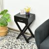 X-Shape 1 Drawer Nightstand End Side Table Storage in Black