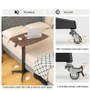 Adjustable Mobile Standing Desk Large TV Tray Table with Lockable Wheels