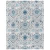 5' x 7' Coastal Blue Grey Damask Indoor Area Rug