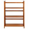 3-Shelf Folding Storage Shelves Bookcase in Honey Oak Finish