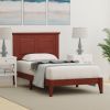 Twin Traditional Solid Oak Wooden Platform Bed Frame with Headboard in Cherry