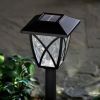 4-Pack - Black Outdoor Solar Light Set - Weather-Resistant Path Yard Lighting