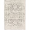 3' x 5' Distressed Oriental Area Rug in Light Grey / Beige