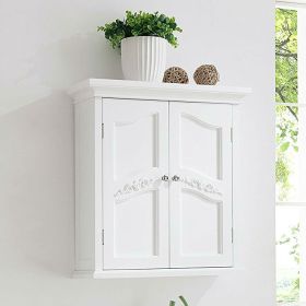 French Classic Style 2 Door Bathroom Wall Cabinet in White