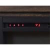 50-inch TV Stand in Medium Brown Wood with 1,500 Watt Electric Fireplace