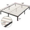 Full Heavy Duty Metal Platform Bed Frame with Wood Slats 3,500 lbs Weight Limit