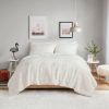 Full/Queen size Reversible Soft Sherpa Faux Fur 3-Piece Comforter Set in Ivory