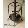 Heavy Duty Black Metal Coat Rack with Umbrella Holder