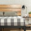 Full size Metal Platform Bed Frame with Wood Slats and Headboard