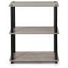 Gray Oak and Black Finish 3-Tier Bookcase