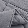 Full/Queen Traditional Microfiber Reversible 3 Piece Comforter Set in Grey