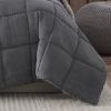 King Plush Sherpa Reversible Micro Suede Comforter Set in Gray