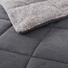 King Plush Sherpa Reversible Micro Suede Comforter Set in Gray