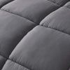 Queen Size Reversible Microfiber Down Alternative Comforter Set in Grey