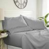 Twin XL size 4 Piece Grey Wrinkle Resistant Microfiber Polyester Sheet Set