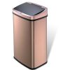 Gold Copper 13-Gallon Stainless Steel Kitchen Trash Can with Motion Sensor Lid