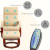 Adjustable Beige Faux Leather Electric Remote Massage Recliner Chair w/ Ottoman