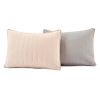 King Size Soft Reversible Lightweight Quilt Set in Rose Blush Pink and Grey