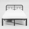 King Size Heavy Duty Black Metal Platform Bed Frame with Headboard