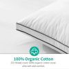 Set of 2 King size Gusseted Goose Down Feather Pillow in Organic Cotton Fabric