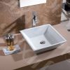 Contemporary White Ceramic Porcelain Vessel Bathroom Vanity Sink - 16 x 16-inch