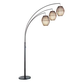 Modern Mid-Century Bohemian 82-inch Arch Floor Lamp with 3 Barrel Lights