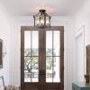 Round 4-Light 12.5-inch Metal Wood Farmhouse Ceiling Lamp - Semi-Flush Mount