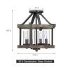 Round 4-Light 12.5-inch Metal Wood Farmhouse Ceiling Lamp - Semi-Flush Mount