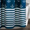 72-inch Navy White Nautical Anchor Polyester Shower Curtain