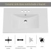 Modern 30-inch Gray Wood Finish Bathroom Vanity with White Ceramic Sink