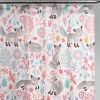 72-inch Pink Grey Teal Floral Fox Birds Polyester Shower Curtain