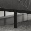 Queen Size Black Metal Platform Bed Frame with Under-Bed Storage Space