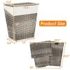 Foldable Handwoven PE Wicker Rattan Laundry Basket Clothes Hamper with Liner