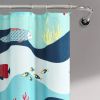 72-inch Coral Reef Teal Blue Nautical Fish Starfish Polyester Shower Curtain