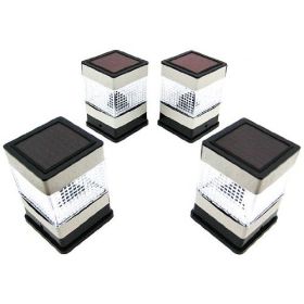 Set of 4 Solar Powered Deck or Post Cap LED Lights