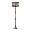 Animal Print Floor Lamp with Tiger Stripe Faux Suede Drum Shade