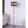 Animal Print Floor Lamp with Tiger Stripe Faux Suede Drum Shade