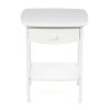 White Wood Contemporary 1-Drawer Bedside Table Nightstand