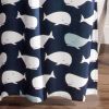 72-inch Navy White Nautical Whales Polyester Shower Curtain