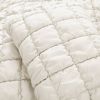 Full/Queen Soft Lightweight Puff Textured 3-Piece Comforter Set in Off White