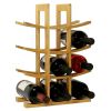 12-Bottle Wine Rack Modern Asian Style in Natural Bamboo