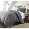 Queen Size 8-Piece Microfiber Reversible Bed-in-a-Bag Comforter Set in Grey