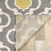 5'3" x 7'3"' Grey Yellow Trellis Geometric Polpropylene Area Rug