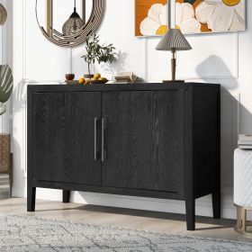 U-Style Storage Cabinet Sideboard Wooden Cabinet with 2 Metal handles and 2 Doors for Hallway, Entryway, Living Room, Bedroom