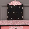 Kids Gisele Leopard Print Wooden Vanity Set with Tri-Fold Mirror Table and Chair, Pink/Black,