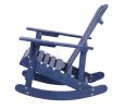 Adirondack Rocking Chair Solid Wood Chairs Finish Outdoor Furniture for Patio, Backyard, Garden - Navy Blue