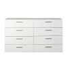 White Modern Bedroom 8-Drawer Double Dresser