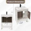 Modern White and Grey Wood Finish Bathroom Vanity with Sink and Faucet