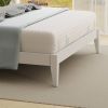 Full Traditional Solid Oak Wooden Platform Bed Frame with Headboard in White