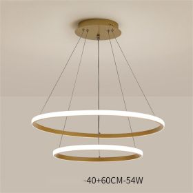 Living Room Chandelier Dining Room Lamp Intelligent Simple Household Chandelier (Option: Gold 54W 40x60CM-White light)